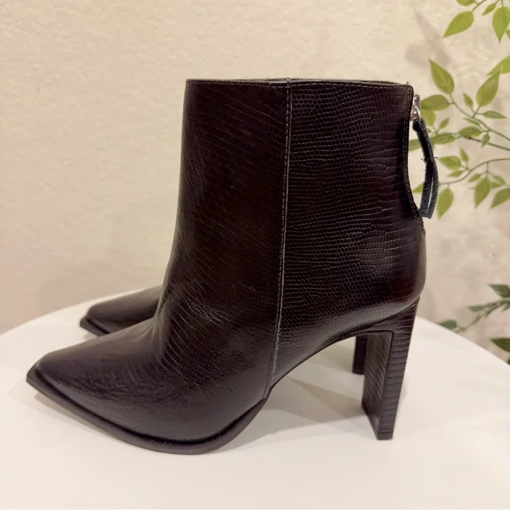 Kaanas Mizar Square Tip Slim High Heel Booties in Black NWOT Size 6M - Picture 4 of 12